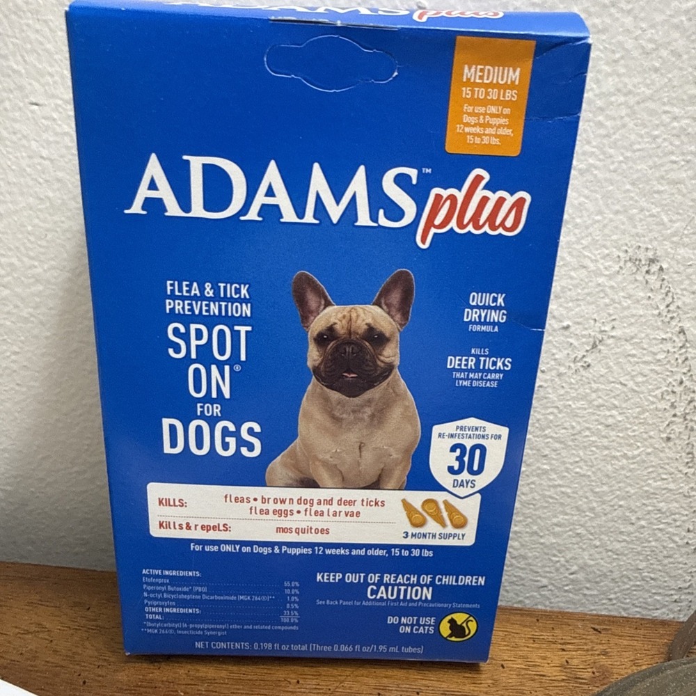 2‎ Packs (6 Dose Total/15-30 Lbs) - Adams Plus Fleas & Tick Medium Dogs Topical